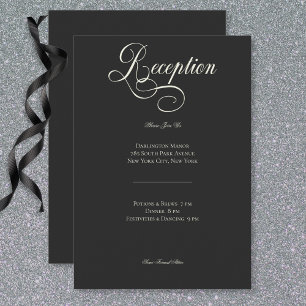 Dark Moody Victoriaans Moon & Sun Huwelijksrecepti Informatiekaartje