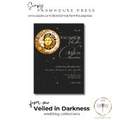 Dark Moody Victoriaans Moon Sun Stars Bruiloft Kaart