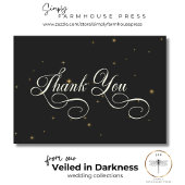 Dark Moody Victoriaans Sterren Bruiloft Bedankkaart