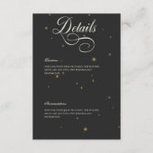 Dark Moody Victoriaans Sterren Bruiloft Details Informatiekaartje (Voorkant)