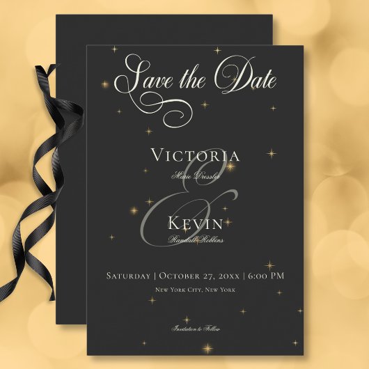 Dark Moody Victoriaans Sterren Bruiloft Save The Date