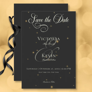 Dark Moody Victoriaans Sterren Bruiloft Save The Date