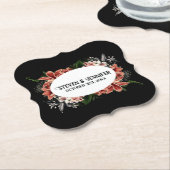 Dark & Moody Wedding Gepersonaliseerde namen Kartonnen Onderzetters (Gekanteld)