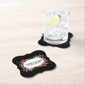 Dark & Moody Wedding Gepersonaliseerde namen Kartonnen Onderzetters (Insitu)