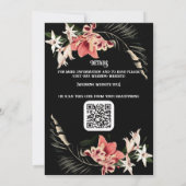 Dark Moody Wedding Invitation QR Code Botanisch Kaart (Achterkant)