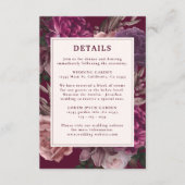 Dark Moody Winter Bourgondië & Maroon Bloemen Huwe Informatiekaartje (Voorkant)