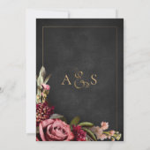 Dark Moody Winter Floral Wedding Invitation Kaart (Achterkant)
