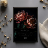 Dark Moody Zwart Gothic Florals Vrijgezellenfeest Bedankkaart