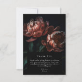 Dark Moody Zwart Gothic Florals Vrijgezellenfeest Bedankkaart (Voorkant)