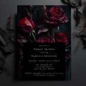 Dark Moody Zwart Gothic Red Roses Vrijgezellenfees Kaart