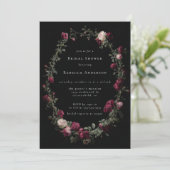 Dark Moody Zwart Gothic Red Roses Vrijgezellenfees Kaart (Staand voorkant)