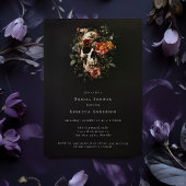 Dark Moody Zwart Gotische Bloemen Schedel Vrijgeze Kaart
