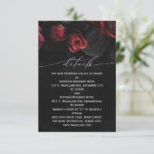 Dark Moody Zwart Rood Bloemen Behuizing Kaart (Staand voorkant)