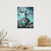 Dark Moon Mermaid Fantasy Art Poster (Keuken)