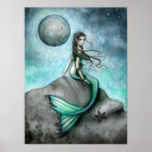Dark Moon Mermaid Fantasy Art Poster (Voorkant)