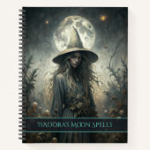 Dark Moon Witch - Aangepaste Grimoire Journal Notitieboek (Voorkant)