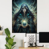 Dark Moon Witch – Crystal Vision Muurkunst Poster (Thuiskantoor)