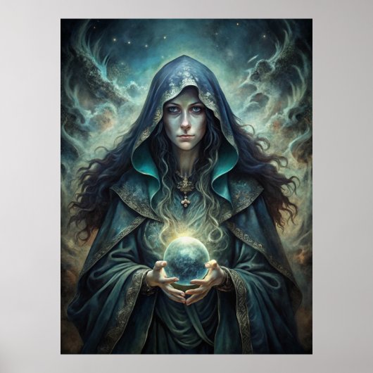 Dark Moon Witch – Crystal Vision Muurkunst Poster (Voorkant)