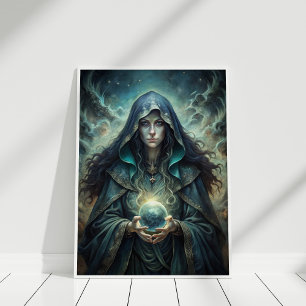 Dark Moon Witch – Crystal Vision Muurkunst Poster