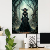 Dark Moon Witch - Forest Queen Wall Art Poster (Thuiskantoor)