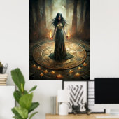 Dark Moon Witch - Ritual Circle Wall Poster (Thuiskantoor)
