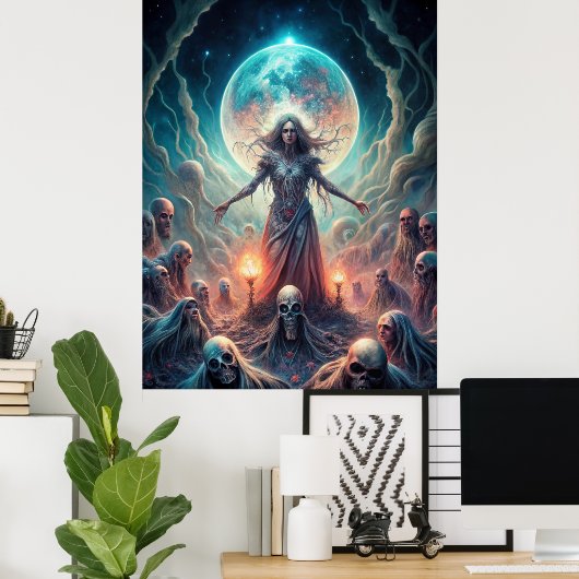 Dark Moon Witch - Spirit Calling Ritual Poster (Thuiskantoor)