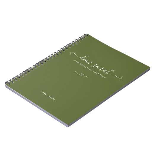 Dark Moss Green Couple Memory Keepsake Notitieboek (Linkerzijde)