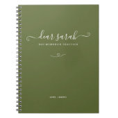 Dark Moss Green Couple Memory Keepsake Notitieboek (Voorkant)