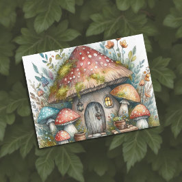 Dark Mushroom Cottagewitch Folklore Whimsical Briefkaart