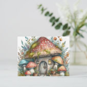 Dark Mushroom Cottagewitch Folklore Whimsical Briefkaart (Staand voorkant)