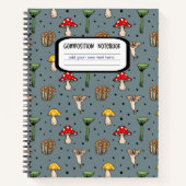 Dark Mushroom Pattern Composition Notitieboek (Voorkant)