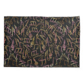 Dark Music Note Pillowcase set Kussensloop (Achterkant-Links)