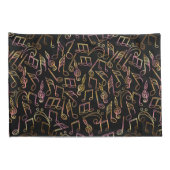 Dark Music Note Pillowcase set Kussensloop (Achterkant-Rechts)