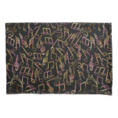 Dark Music Note Pillowcase set Kussensloop (Voorkant-Links)