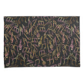 Dark Music Note Pillowcase set Kussensloop (Voorkant-Rechts)