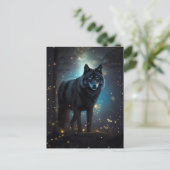 Dark Mysterious Black Wolf Briefkaart (Staand voorkant)