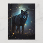 Dark Mysterious Black Wolf Briefkaart (Voorkant)