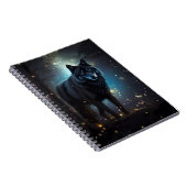 Dark Mysterious Black Wolf Notitieboek (Rechterzijde)