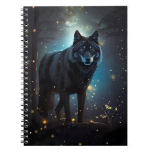 Dark Mysterious Black Wolf Notitieboek