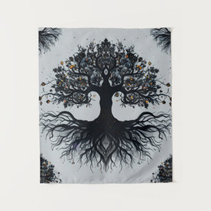 Dark Mystic Tree of Life Tapestry Wandkleed