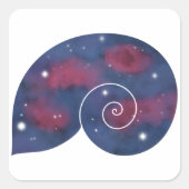 Dark Nautilus Shell Starscape Sticker (Voorkant)