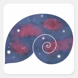 Dark Nautilus Shell Starscape Sticker