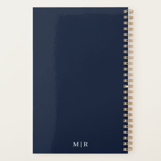 Dark Navy 2026 Planner | Aangepaste titel & initië (Achterkant)