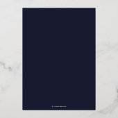 Dark Navy Asclepius Medical School Afstuderen Folie Uitnodiging (Achterkant)