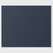 Dark Navy Blue and Black Gingham Plaid Checkered Cadeaupapier (Vlak)