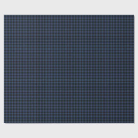 Dark Navy Blue and Black Gingham Plaid Checkered Cadeaupapier (Vlak)