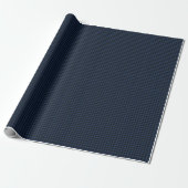 Dark Navy Blue and Black Gingham Plaid Checkered Cadeaupapier (Uitgerold)