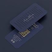 Dark Navy Blue Professional Marketing Monogram Visitekaartje