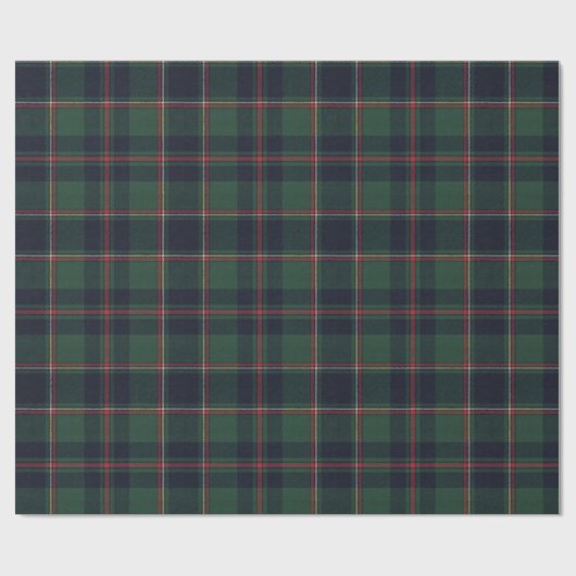 Dark Navy Blue Red Green Plaid Pattern Holiday Cadeaupapier (Vlak)