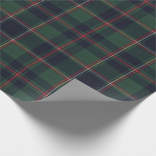 Dark Navy Blue Red Green Plaid Pattern Holiday Cadeaupapier (Hoek)